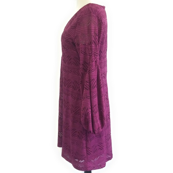 Maeve Leila Lace Purple Dress Balloon Sleeves XS - Picture 6 of 10
